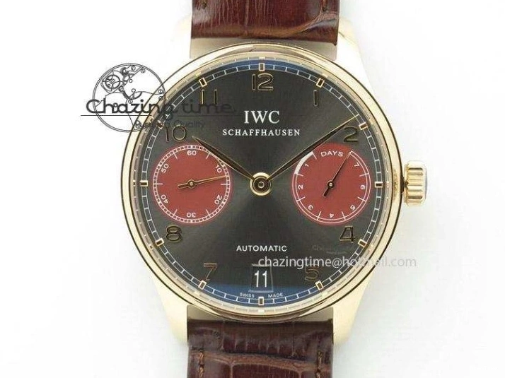 MIROTIME 0422 Compact Portuguese IW545409 RG ZF 1:1 Best Edition White Dial On Brown Leather Strap A 7336